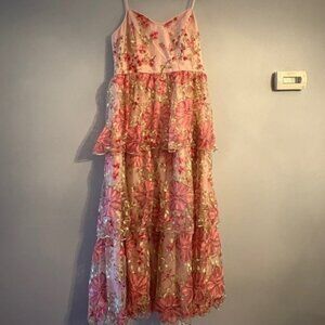 Endless Rose - Floral Embroidered Tiered Maxi Dress